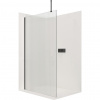 CERANO - Sprchová zástena Walk-in Onyx Top L/P - guľatá vzpera - čierna matná, ryhované sklo - 160x200 cm, CER-CER-8050BD1575