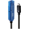 LINDY USB kábel USB 3.2 Gen1 USB-A zásuvka, USB-C ® zástrčka 5.00 m čierna/modrá 43380; 43380