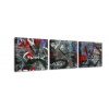 3-dielny obraz s hodinami, Graffity area, 35x105cm