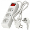 Prodlužovací kabel 1,5 m s uzemněním, 3 zásuvky - bílý 3*1,0 mm2 3000 W
