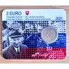 2 euro Slovensko 2021 - 100. výročie narodenia Alexandra Dubčeka (BU karta)