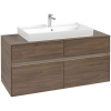 VILLEROY & BOCH Collaro závesná skrinka pod umývadlo na dosku (umývadlo v strede), 4 zásuvky, s LED osvetlením, 1200 x 500 x 548 mm, Arizona Oak, C087B0VH