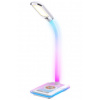 IMMAX LED stolní lampička GAMER RGB/ Qi nabíjení/ RGB/ 250lm/ 5V/2,1A/ USB výstup/ bílá 08988L