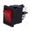 ROCKER DPST pol 2 OFF-ON 10A/250VAC červená tlejivka 230V