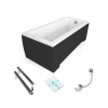 Obdĺžniková akrylátová vaňa Besco Modern slim bočný odtok 180 x 80 cm