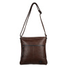 KERRY dámska crossbody koženková kabelka Tmavohnedá