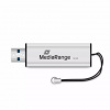 MediaRange USB flash disk, USB USB 3.0 (3.2 Gen 1), 16GB, strieborný, MR915, USB A, s pútkom, vysúvací, DOPREDAJ