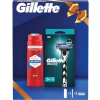 Gillette darčeková sada Mach3 strojček, 2 náhradné hlavice, Old Spice sprchový gél 250 ml