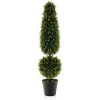 COSTWAY 120 cm umelá rastlina zelená, umelý strom s kvetináčom, dekorácia izbovej rastliny, dekoratívna rastlina umelá, črepníková rastlina boxwood topiary, zelené rastliny pre dom záhradu kanceláriu
