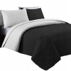 Prikrývka na posteľ - Bedspread Syl-Mar Polyester 240 x 220 cm odtiene šedej (Dvojité prešívané posteľné postele 220x240 Plaid Color Dride)
