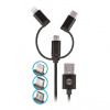 Forever DATAPIP5-MICBKK 3v1 USB microUSB/UCB-C/lightning, 1m