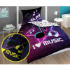 DETEXPOL Povlečení I love Music svítící Bavlna, 140/200, 70/80 cm