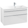 VILLEROY & BOCH Venticello závesná skrinka pod asymetrické umývadlo (pravé), 2 zásuvky, 953 x 502 x 590 mm, Glossy White, A92801DH