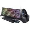 Herný set Trust GXT 792 Quadrox 4v1, klávesnica + headset + myš + podložka pod myš (25259) čierna