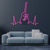 LED neon - Gitara EKG 100x82cm Farba neónu: 10 Cyklamenová, Šírka neónu: 100cm, Orez neónu: Cut to Shape (výrez do tvaru)