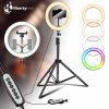 PRSTENCOVÁ LAMPA RING LED RGB STATÍV DRŽIAK NA SELFIE MAKE-UP SADA