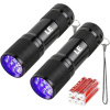 Lepro 9 LED UV baterka 395 nm, čierne svetlo, detektor škvŕn, geocaching, IPX4, 2 ks - LEPRO-O1100007-2-2381