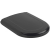 VILLEROY & BOCH Hommage WC sedadlo s poklopom (závesy z ušľachtilej ocele), s funkciou QuickRelease a Softclosing, Pure Black, 8809S1R7