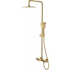 Cersanit Virgo súprava vaňová/sprchová nástenná s termostatom s dažďovou sprchou zlatá S951-864