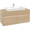VILLEROY & BOCH Collaro závesná skrinka pod umývadlo na dosku (umývadlo v strede), 4 zásuvky, s LED osvetlením, 1200 x 500 x 548 mm, Nordic Oak, C087B0VJ