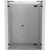 Mexen Lunar L, pravé otočné sprchové dvere 145 cm, číre sklo, čierny profil, 834SL-145-050-70-00-P