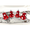 Vianočné zvončeky 56/066/5,5/4ks - červené + biele bodky