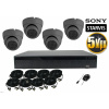 Monitorrs Security Dome Monitor 5 MPix AHD kamerový set dome 4 kanálový