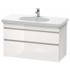 Duravit DuraStyle Umývadlová skrinka 61x100x45 cm, 2 zásuvky, lesklá biela DS648502222