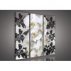 Obraz na plátne viacdielny - OB3142 - Biela orchidea čierny vzor 90cm x 80cm - S6