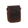 Pánske kožené crossbody tmavohnedý hunter embos medveď celý 250591