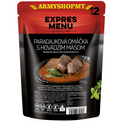 Hotové jedlo EXPRES MENU-Paradajková omáčka s hovädzím mäsom