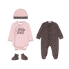 DIRKJE Set Overal+ body + čiapka+ botičky ružová dievča veľ.68 U44535S-31-68