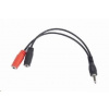 GEMBIRD Kabel rozdvojka jack 3,5mm (4 pólový) na 2x3,5mm M/F, 20cm, černý CCA-417