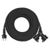 Vonkajší predlžovací kábel 25 m / 2 zásuvky / čierny / guma / 230 V / 1,5 mm2