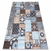 Dywany Łuszczów MIRO 51913.802 umývací koberec Patchwork protišmykový - modrý / hnedý 140x190 cm