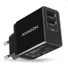 AXAGON ACU-DS16, SMART nabíjačka do siete 16W, 2x port USB-A, 5V/2,2A + 5V/1A