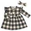 Dievčenské kárované šaty Nicol čiernobiele
