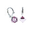 Náušnice Swarovski elements kocky 6 mm ružové LIGHT ROSE