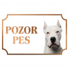 Argentínska doga - Kovová tabuľka POZOR PES