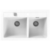 Kuchynská batéria - Umývadlo 79x50 cm granitálny biely alveus atrox (Kuchynská batéria - Umývadlo 79x50 cm granitálny biely alveus atrox)