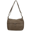 Dámska kožená crossbody kabelka taupe - Delami Vera Pelle Meyrra taupe