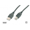 Digitus USB kábel A/samec na B/samec, 2x tienený, čierny, 3m