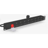 Gembird GEMBIRD rozvodná jednotka PDU s 8 zásuvkami Schuko, výška 1U, 10 A, zástrčka C14, kabel 3 m
