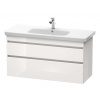 Duravit DuraStyle Umývadlová skrinka 61x113x45 cm, 2 zásuvky, lesklá biela DS649502222