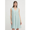 Ľanové šaty United Colors of Benetton 4AGHDV0AX tyrkysová M
