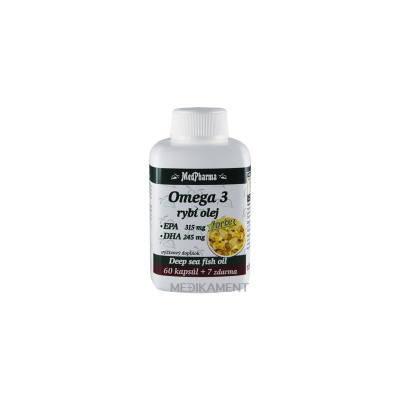 MedPharma OMEGA 3 rybí olej forte - EPA, DHA cps 60+7 (67 ks)