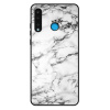 Lesklé pouzdro iSaprio pro Huawei P30 Lite - White Marble 01 (Lesklé pouzdro, kryt, obal iSaprio Exclusive na mobil Huawei P30 Lite s motivem White Marble 01 - elegantní skleněný vzhled, skvělá ochran