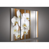 Obraz na plátne viacdielny - OB3141 - Biela orchidea hnedý vzor 90cm x 80cm - S6