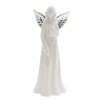 Anjel LED keramika 9,4x7x21cm bielo/strieborný 246119 - Dekorácia