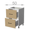 Casarredo CRAFT skrinka so zásuvkami 50, LD11S5082, grafit/dub Craft bie